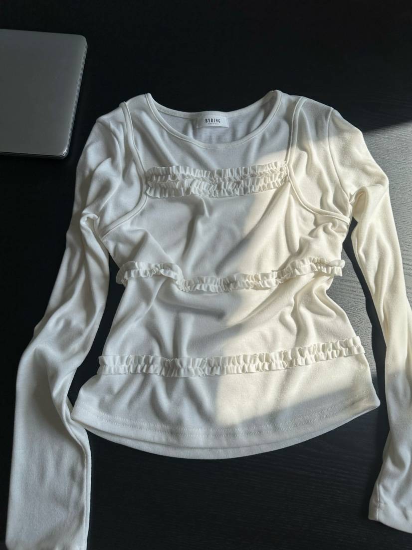 BYRING韓國直郵女裝新品推薦時尚職業休閑26春夏人氣長袖T恤BYRING長袖T恤