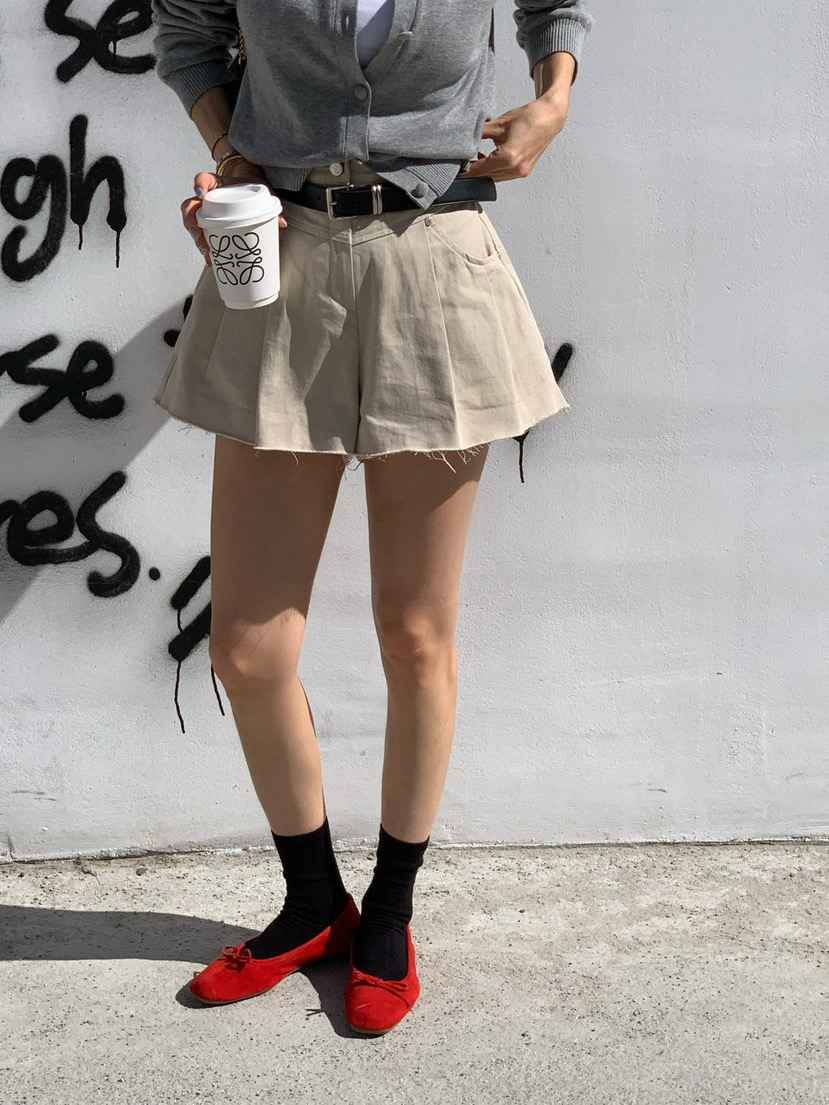 REVE CITE-L韓國直郵實拍女士新品職業熱賣短褲不含腰帶REVE CITE-L短褲