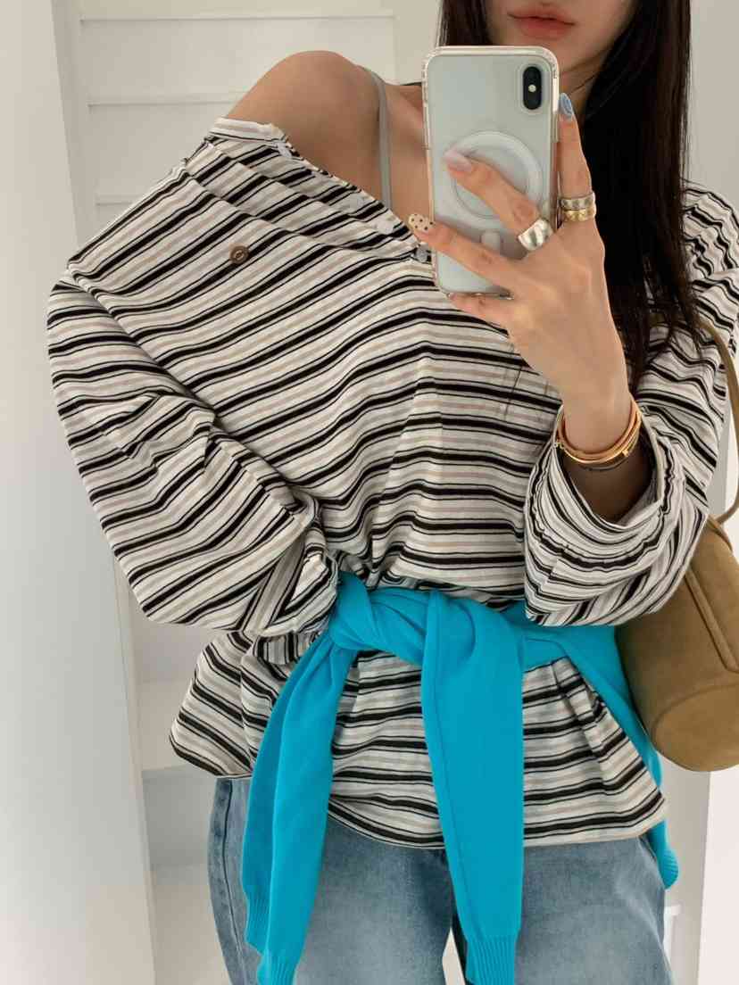 REVE CITE-L韓國東大門代購女裝新款推薦熱賣26春夏長袖T恤REVE CITE-L長袖T恤