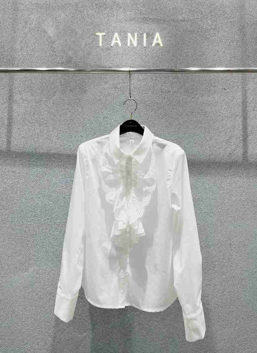 TANIA韓國東大門代購女裝新品人氣職業推薦襯衫蕾絲衫荷葉邊TANIA襯衫/蕾絲衫