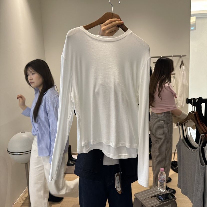 AGO韓國東大門代購女裝新款休閑推薦時尚26春夏職業長袖T恤AGO長袖T恤