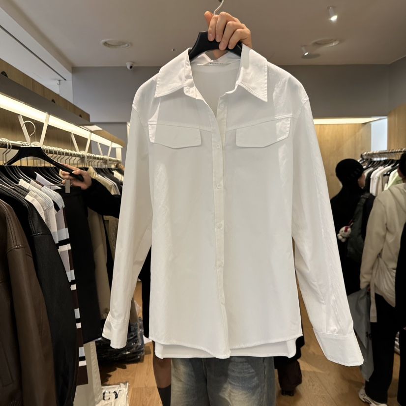 LEFANCY韓國東大門代購女裝新品26春夏時尚襯衫蕾絲衫口袋LEFANCY襯衫/蕾絲衫