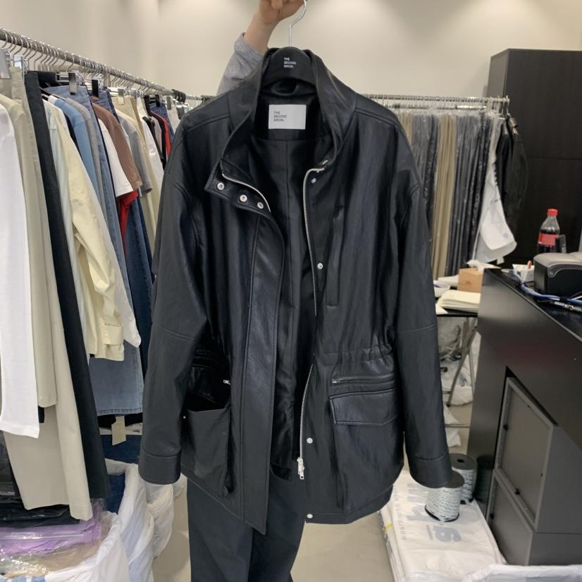 THE SECOND GROW韓國直郵女士新品時尚人氣休閑皮衣皮革THE SECOND GROW皮衣