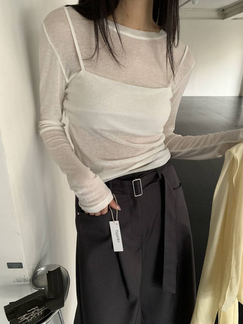 B_GARDER韓國代購女士新品職業休閑26春夏長袖T恤不含圍巾B.GARDER長袖T恤