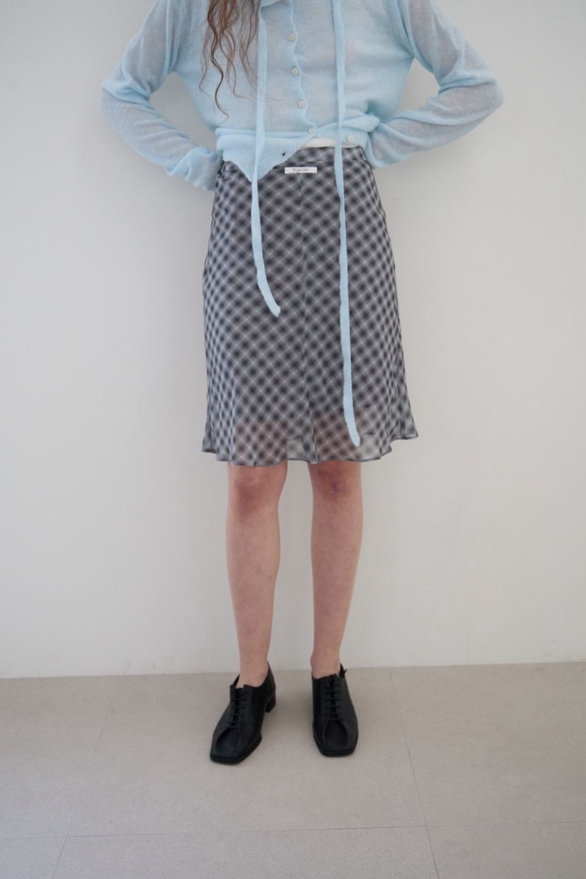 B_GARDER韓國東大門代購女士新款26春夏半身裙中短裙格子雪紡B.GARDER半身裙/中短裙