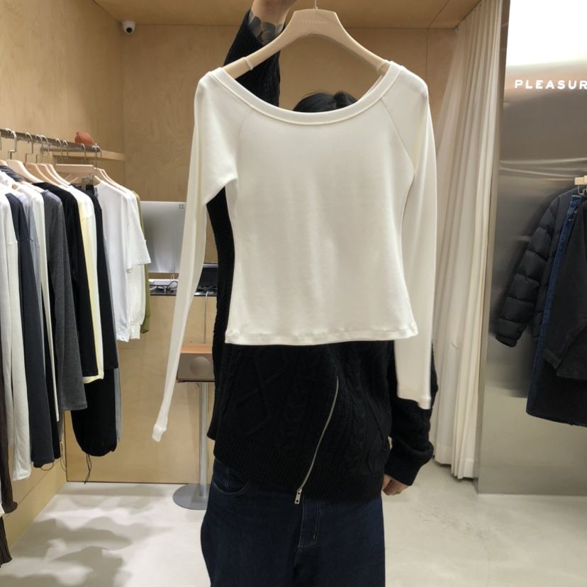 PLEASURE韓國東大門代購女裝新款人氣26春夏休閑職業長袖T恤PLEASURE長袖T恤