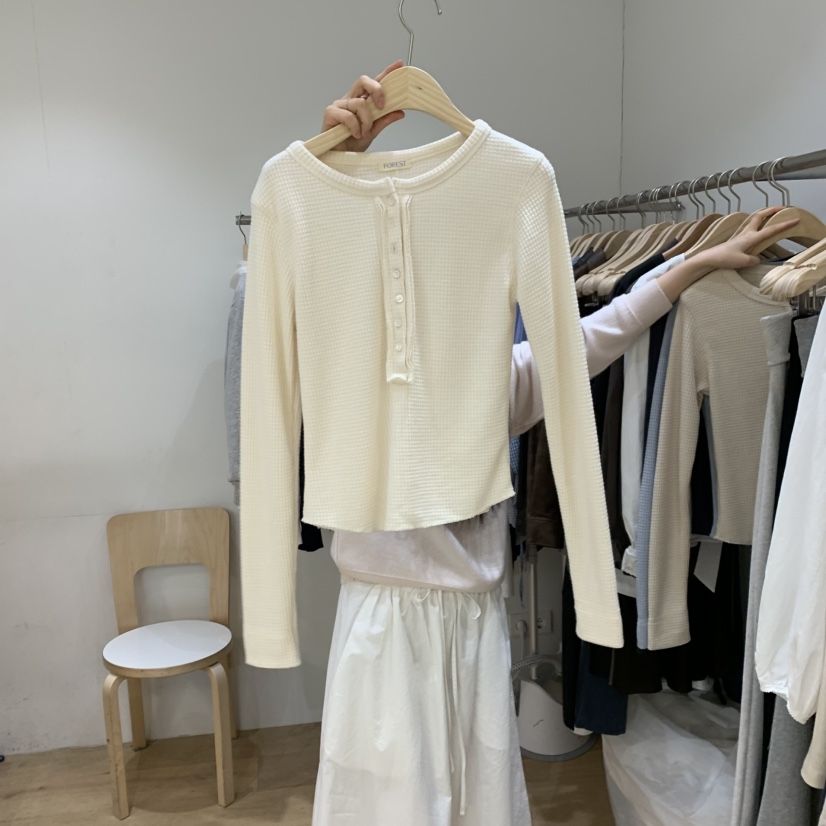 FOREST韓國東大門代購女裝新款26春夏休閑人氣職業長袖T恤FOREST長袖T恤