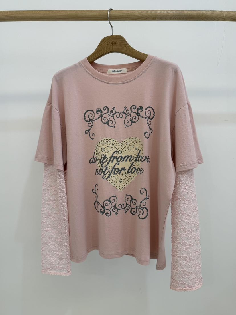 BY CHAPTER韓國直郵實拍女士新款時尚推薦長袖T恤假兩件BY Chapter長袖T恤