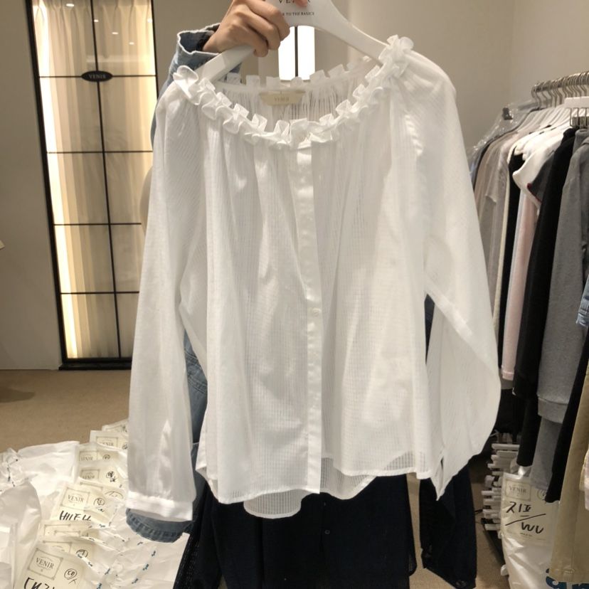 VENIR-a韓國東大門代購女士新款時尚職業人氣襯衫蕾絲衫VENIR-a襯衫/蕾絲衫