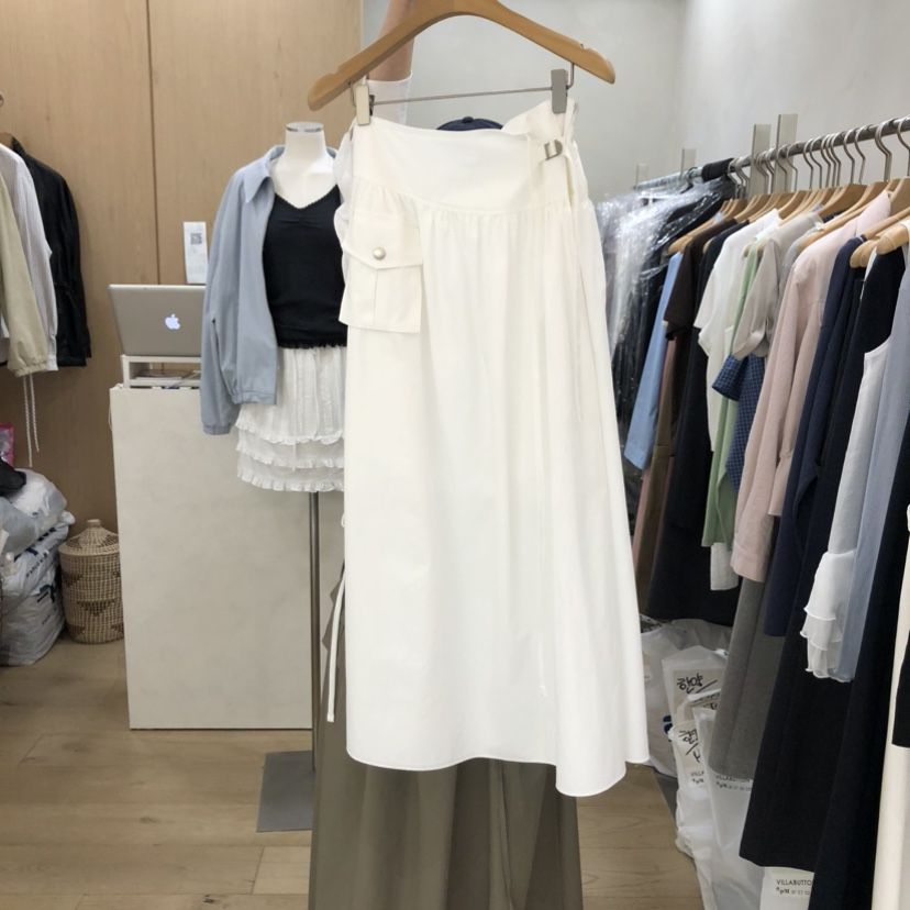 VILLABUTTON韓國東大門代購女裝新款推薦休閑長裙口袋長款VILLABUTTON長裙