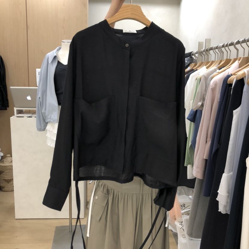 VILLABUTTON韓國直郵實拍女士新品人氣熱賣襯衫蕾絲衫口袋VILLABUTTON襯衫/蕾絲衫