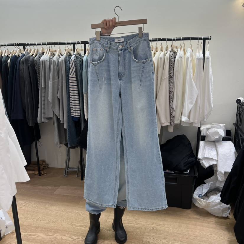 SPAGHETTI韓國代購女士新品推薦人氣職業休閑時尚26春夏牛仔褲spaghetti牛仔褲