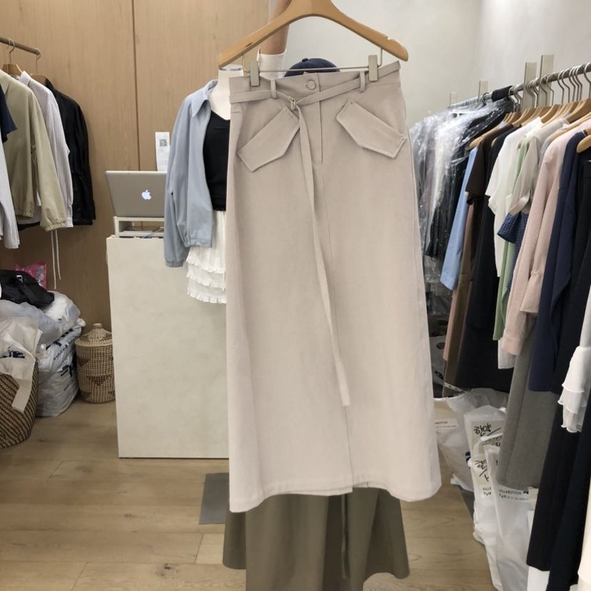 VILLABUTTON韓國直郵實拍女裝新款時尚熱賣職業休閑長裙長款VILLABUTTON長裙