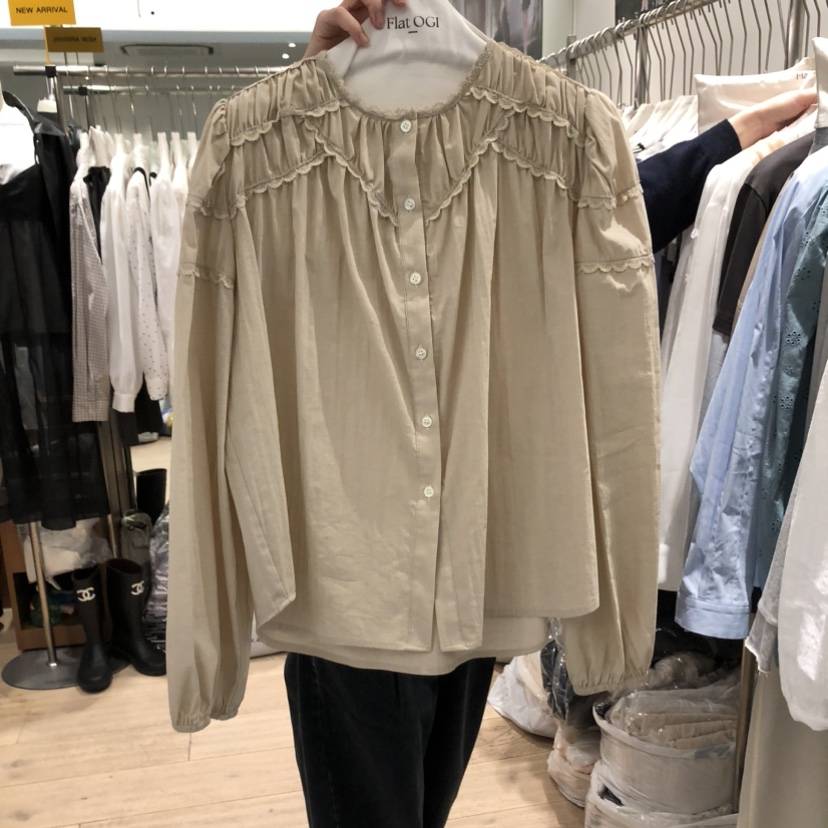 OGI韓國直郵實拍女士新款推薦熱賣26春夏職業休閑襯衫蕾絲衫FLat OGI襯衫/蕾絲衫