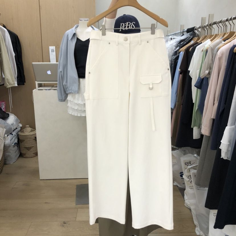 VILLABUTTON韓國直郵女士新品推薦26春夏職業休閑休閑褲腰帶VILLABUTTON休閑褲