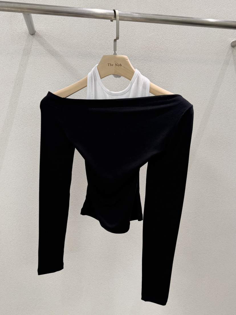 NOB韓國東大門代購女裝新品時尚推薦熱賣人氣休閑長袖T恤NOB長袖T恤