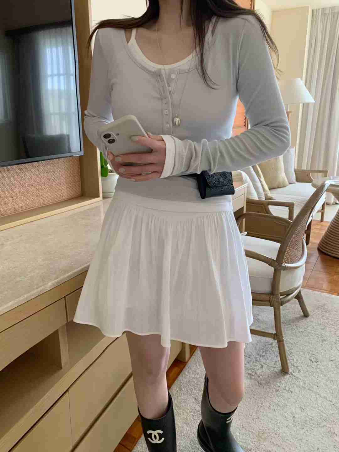 MELLOUNGE-멜라운지-T韓國東大門代購女士新款推薦短裙MELLOUNGE-2件起短裙