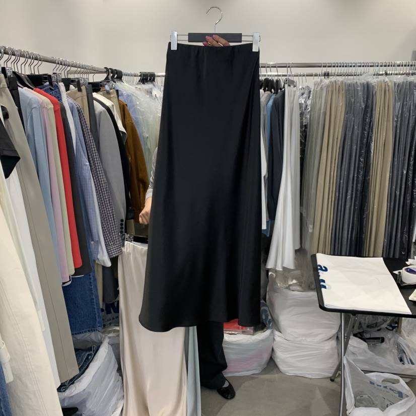 THE SECOND GROW韓國直郵女裝新品休閑熱賣職業長裙緞面THE SECOND GROW長裙