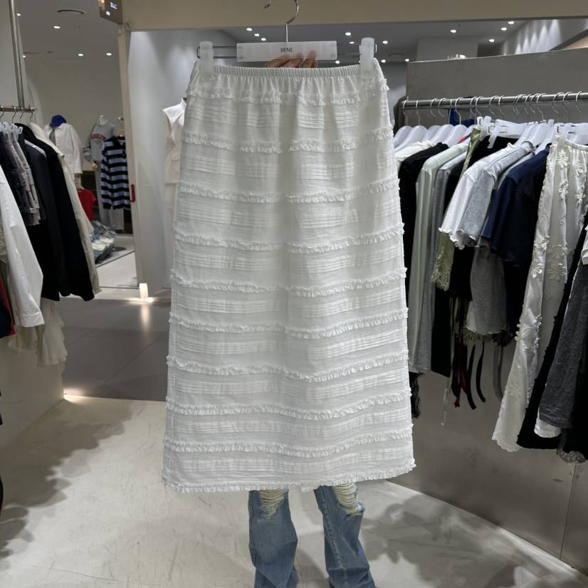 BENE韓國直郵女士新款真品職業熱賣推薦26春夏時尚長裙褶裥BENE長裙