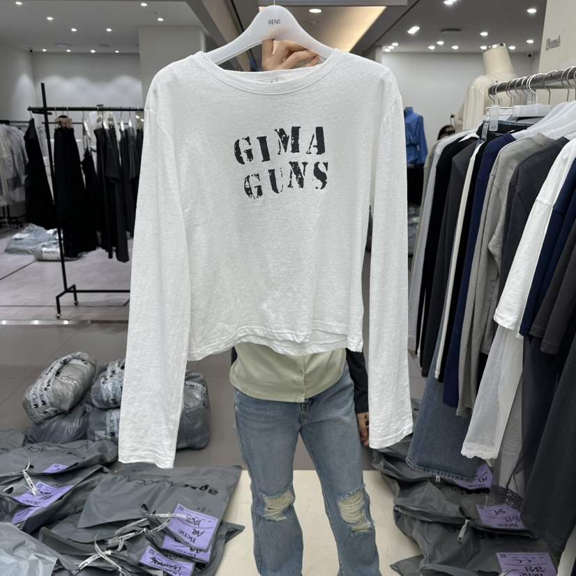 BENE東大門實拍女裝新品推薦真品休閑熱賣26春夏時尚長袖T恤BENE長袖T恤