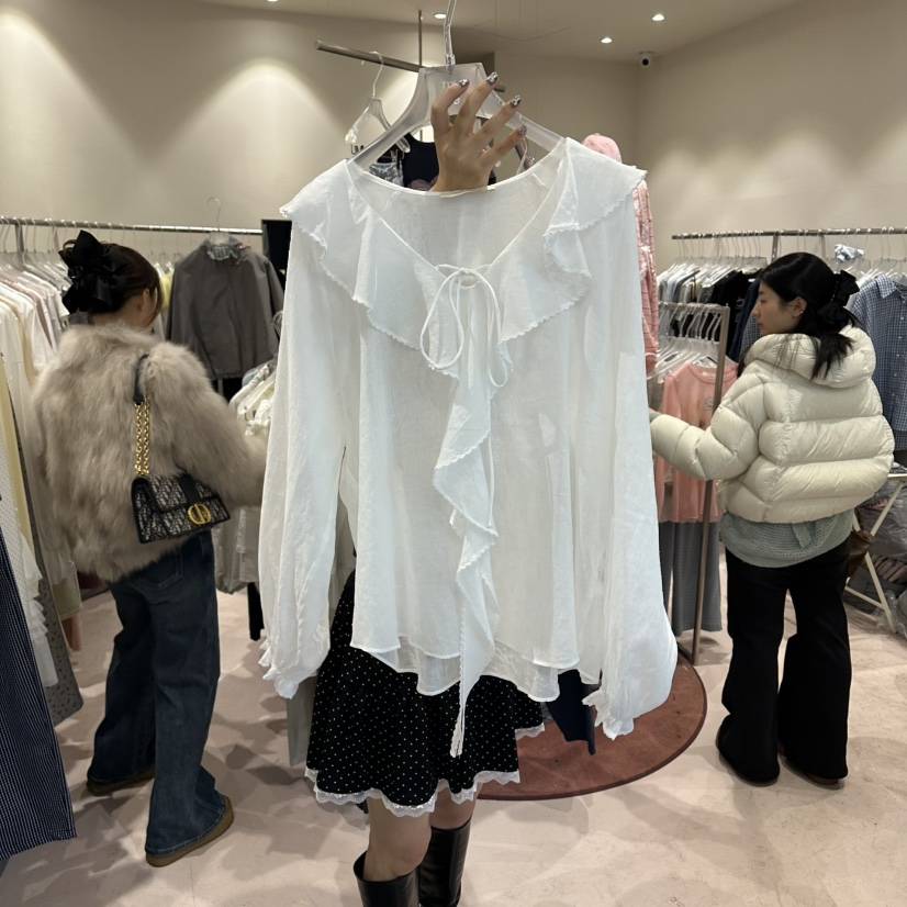 MIMME/LOOKK韓國代購女士新品時尚26春夏人氣襯衫蕾絲衫MIMME/LOOKK襯衫/蕾絲衫