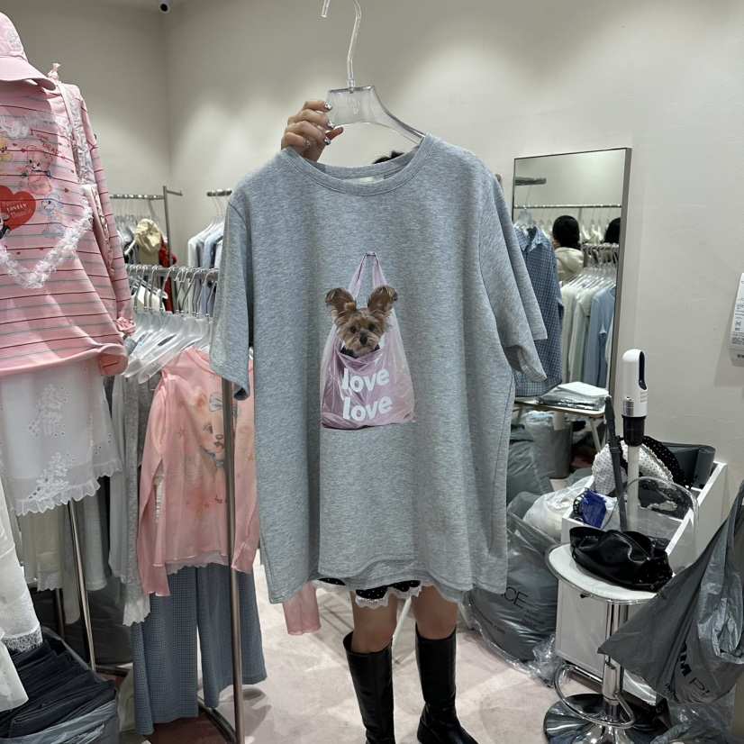 MIMME/LOOKK韓國東大門直郵女裝新品人氣時尚職業T恤狗狗MIMME/LOOKKT恤