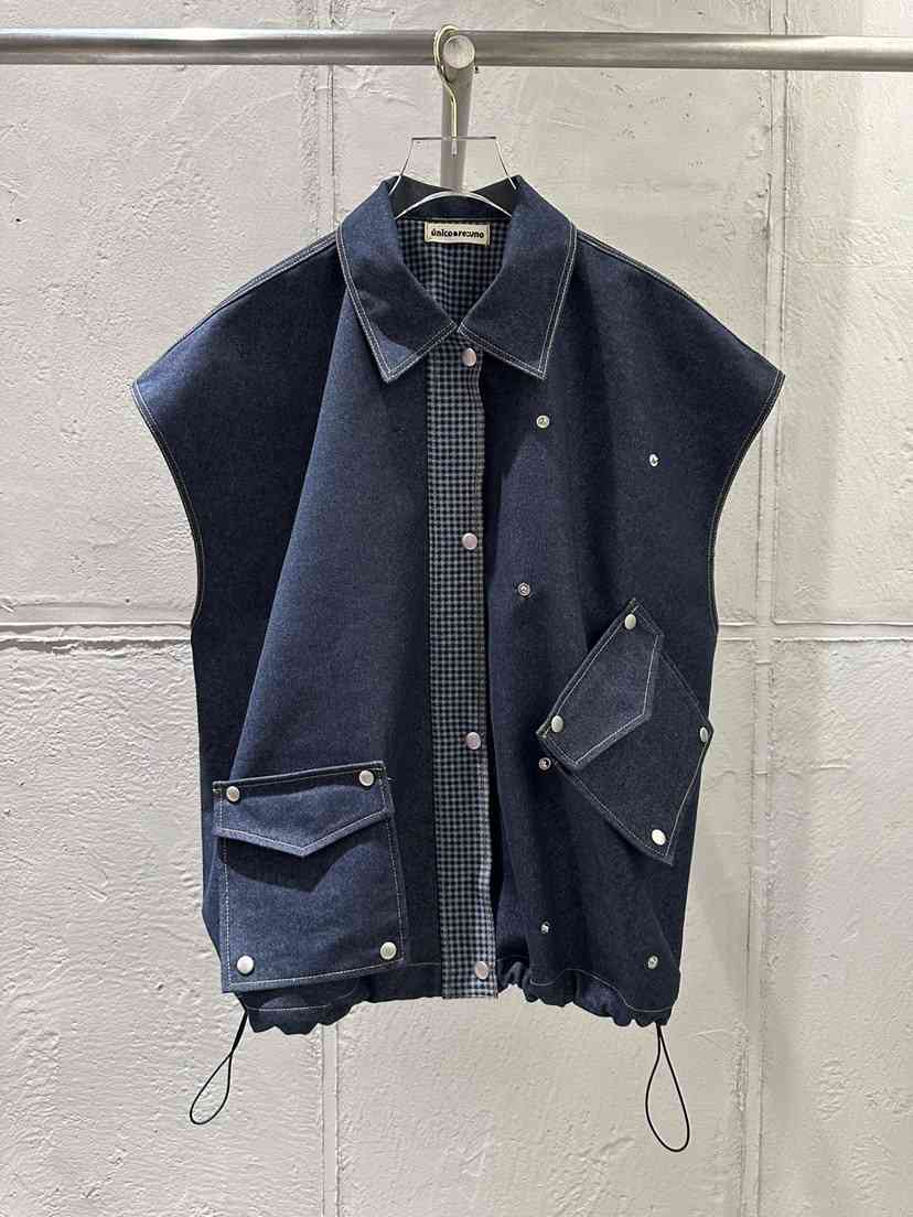 UNICO-p韓國東大門代購女士新品時尚26春夏職業馬甲格子UNICO馬甲