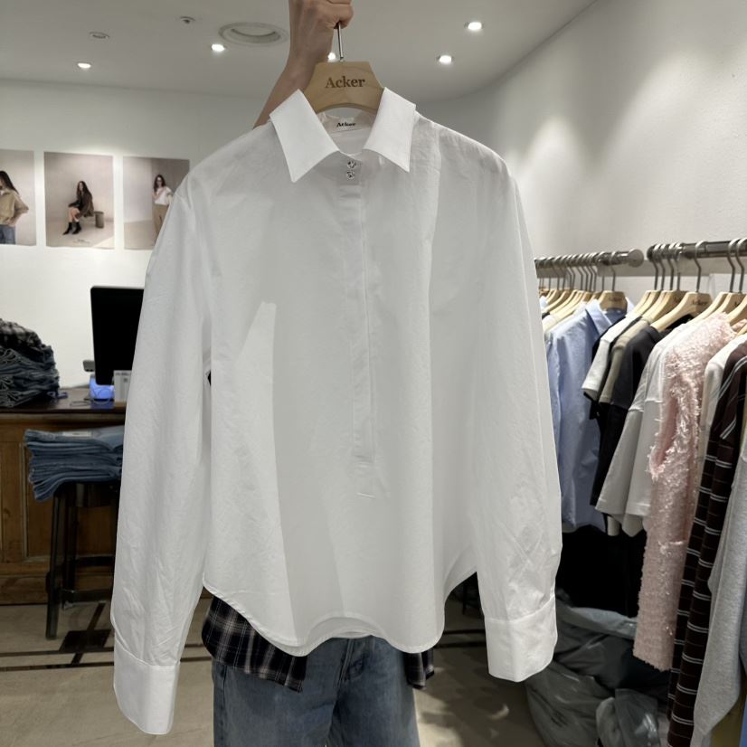 ACKER韓國直郵女士新款時尚推薦職業熱賣人氣休閑襯衫蕾絲衫ACKER襯衫/蕾絲衫