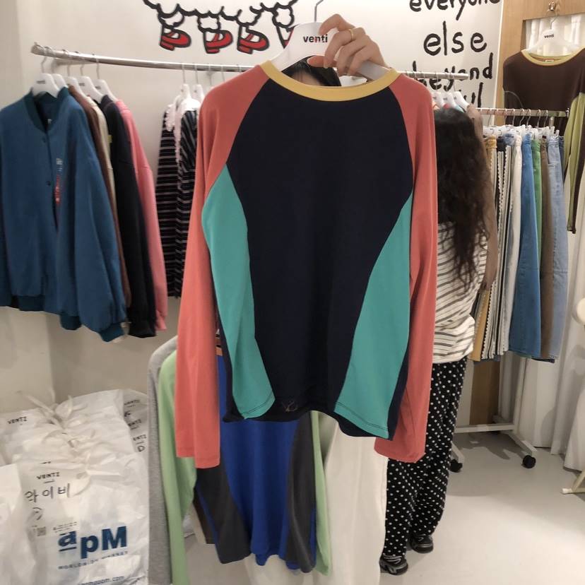 VENTI東大門實拍女裝新款休閑真品人氣推薦職業長袖T恤插肩VENTI長袖T恤