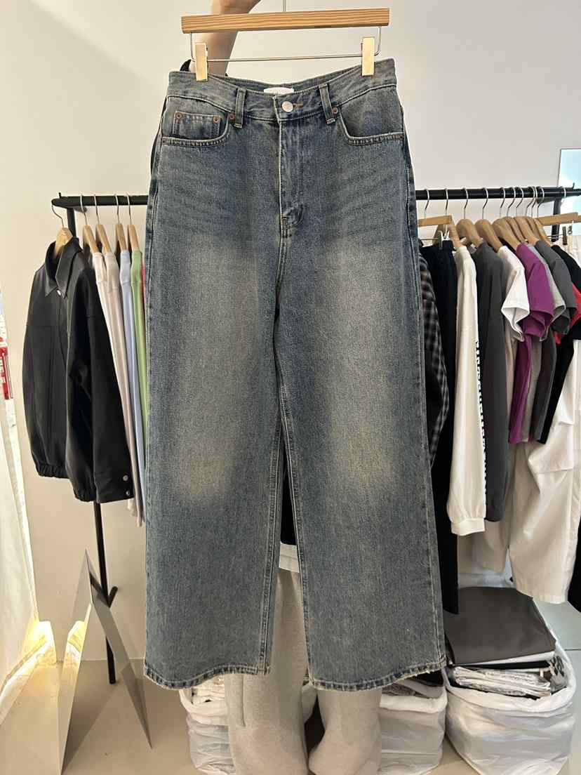 AS THOUGHT東大門實拍女士新品真品熱賣休閑人氣牛仔褲復古AS THOUGHT牛仔褲