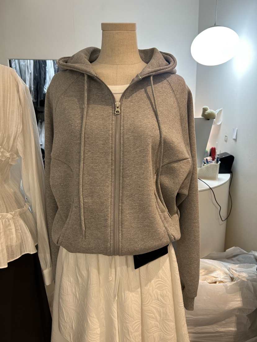 AS THOUGHT東大門實拍女士新品職業推薦26春夏休閑夾克兜帽AS THOUGHT夾克