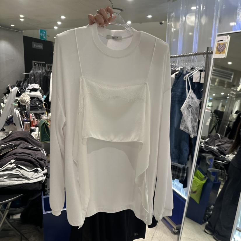 HERTZ-P韓國代購女裝新品人氣職業休閑26春夏長袖T恤假兩件HERTZ-P長袖T恤
