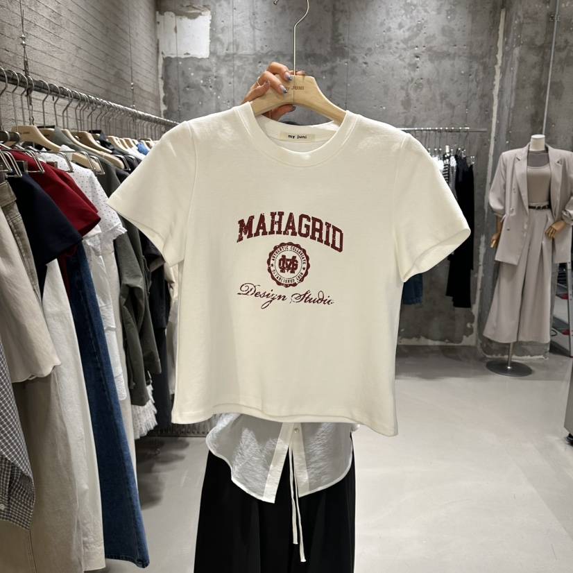 JUNI韓國代購女士新款26春夏人氣熱賣時尚推薦職業休閑T恤my juniT恤