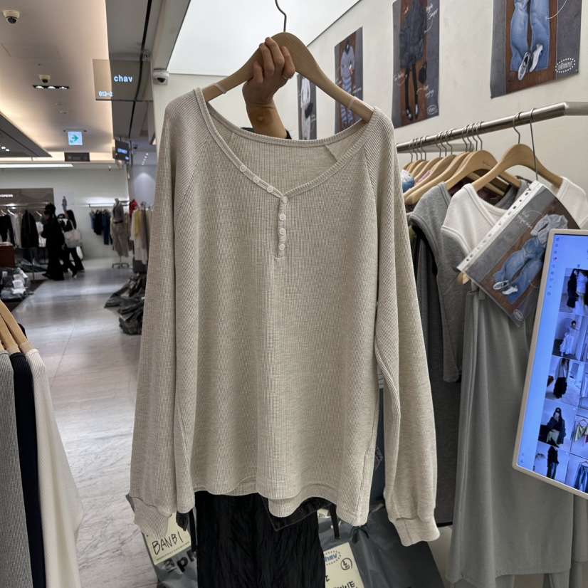 CHAV韓國直郵女士新款26春夏休閑人氣職業熱賣時尚長袖T恤CHAV長袖T恤