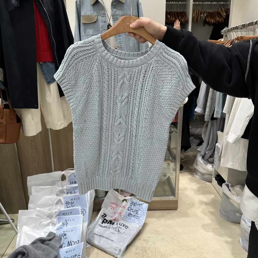 MELO韓國代購女裝新款休閑熱賣推薦時尚人氣職業26春夏針織衫MELO針織衫