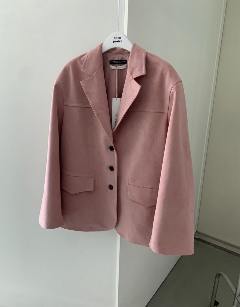 SHOP POSTER韓國代購女士新品人氣26春夏熱賣休閑夾克麂皮SHOP_POSTER夾克