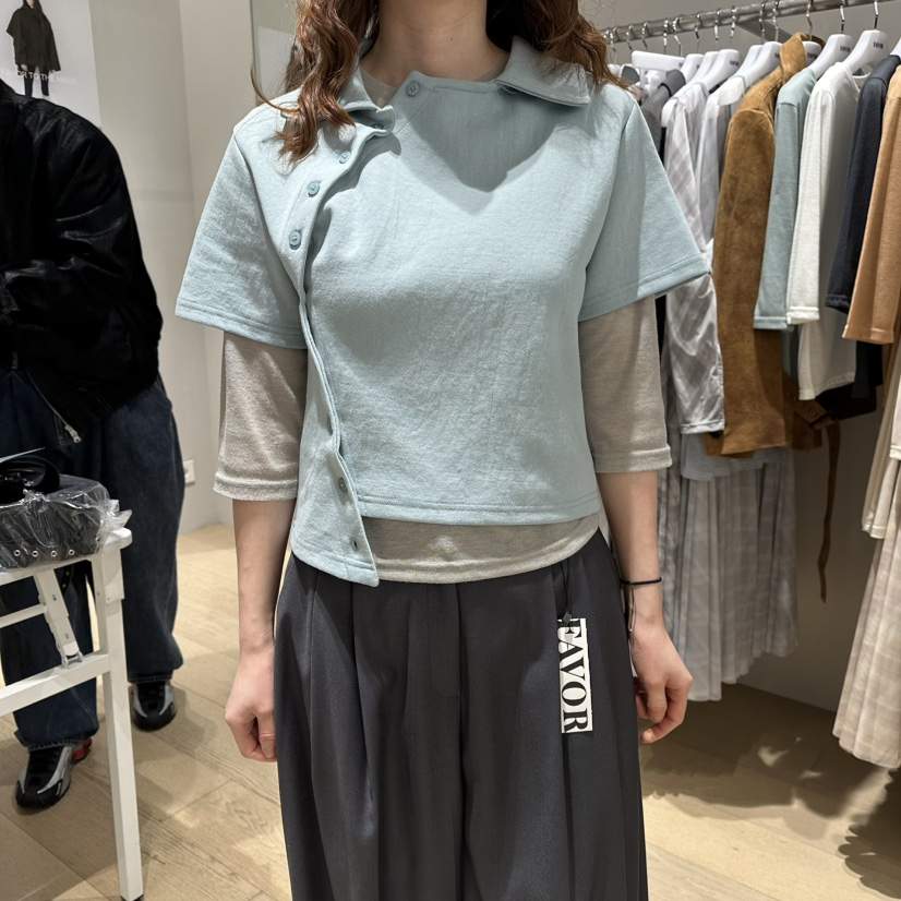 FAVOR-P韓國代購女裝新品時尚推薦休閑針織衫不含內搭紐扣FAVOR-P針織衫