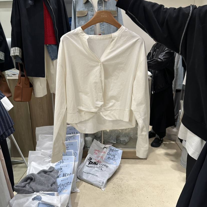 MELO韓國直郵女裝新品26春夏休閑熱賣時尚推薦襯衫蕾絲衫MELO襯衫/蕾絲衫