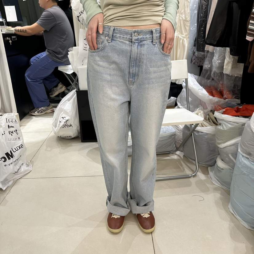 EGG IS韓國東大門代購女裝新品職業26春夏休閑推薦牛仔褲EGG IS牛仔褲
