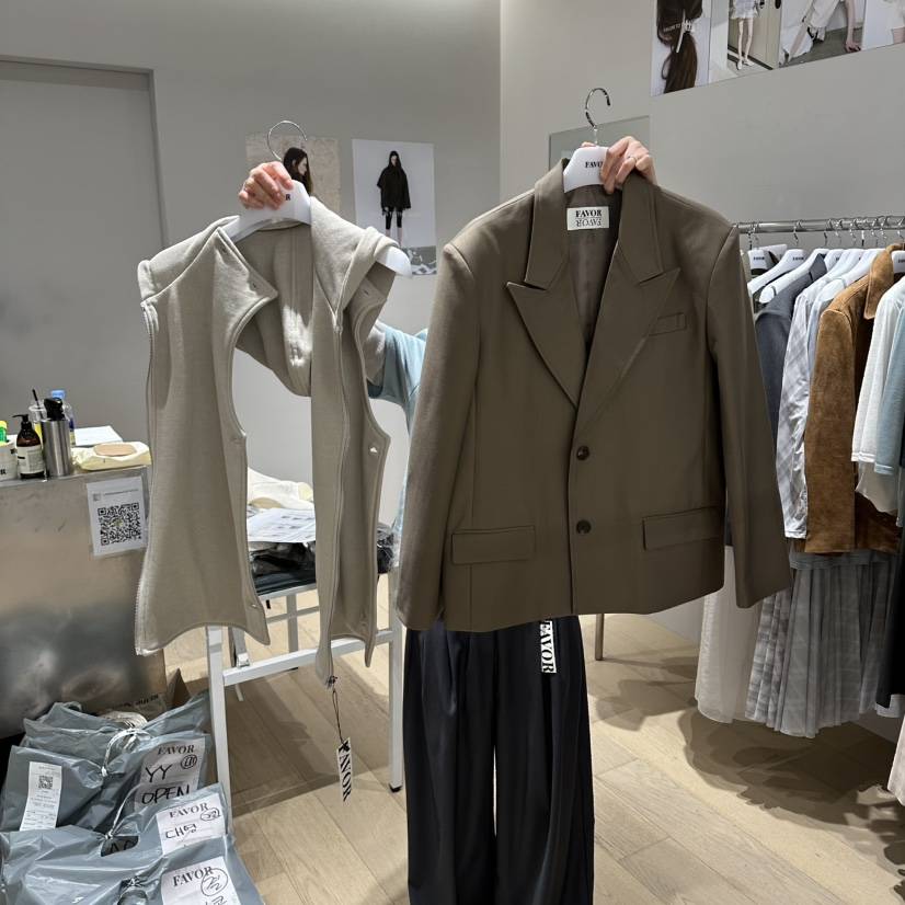 FAVOR-P韓國直郵女裝新品推薦人氣休閑職業熱賣夾克可拆卸FAVOR-P夾克