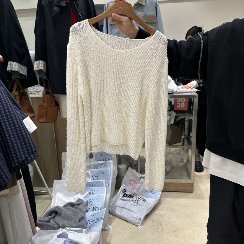 MELO韓國代購女裝新品26春夏休閑時尚熱賣針織衫不含內搭MELO針織衫