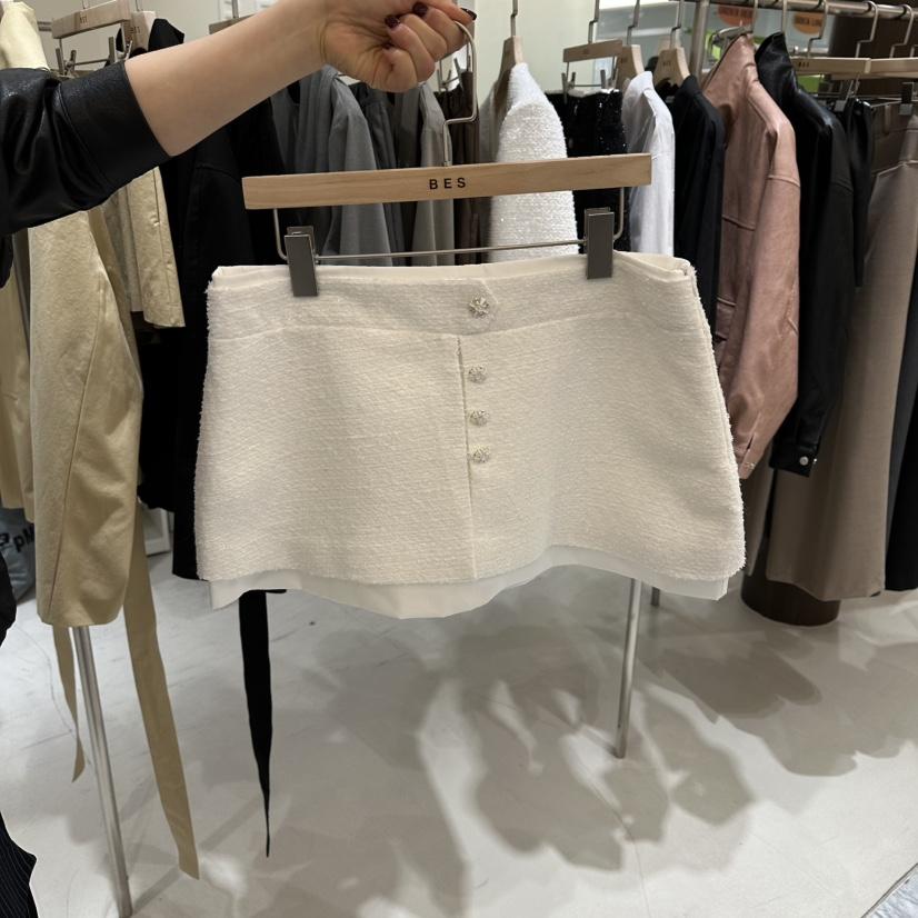 BES韓國直郵實拍女裝新品時尚職業26春夏推薦人氣短裙粗花呢BES SEOUL短裙