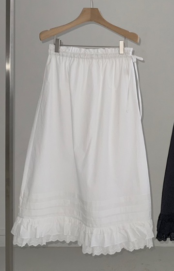 JADEMARKET韓國直郵女士新款推薦熱賣半身裙中短裙蕾絲褶裥JADE MARKET半身裙/中短裙