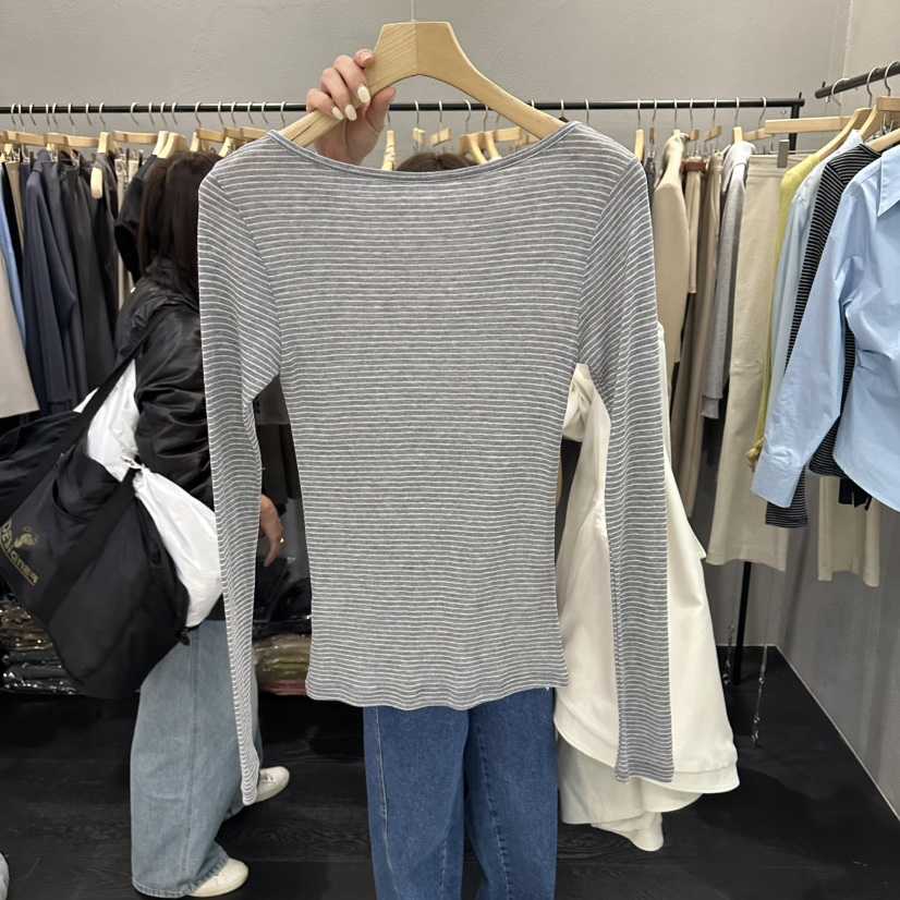 FLAMME TOIT/LUNAMDE韓國代購女士新品推薦長袖T恤船領FLAMME TOIT/LUNAMDE長袖T恤