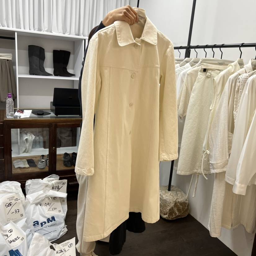 UNANSWERED-MYSTERY/FIFO東大門代購女士新款人氣長款風衣UNANSWERED-MYSTERY/FIFO長款風衣