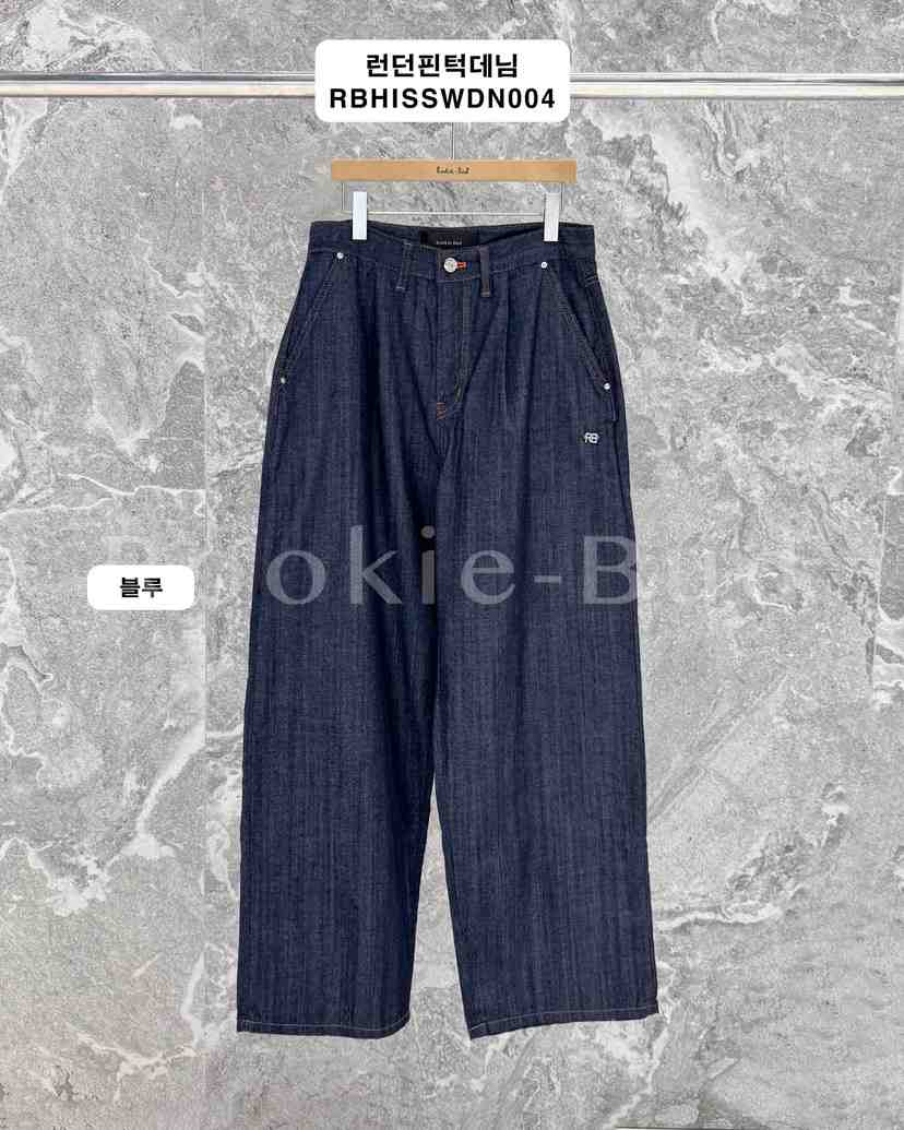 ROOKIE BUD韓國直郵女士新品人氣熱賣休閑26春夏牛仔褲褶裥ROOKIE BUD-L牛仔褲