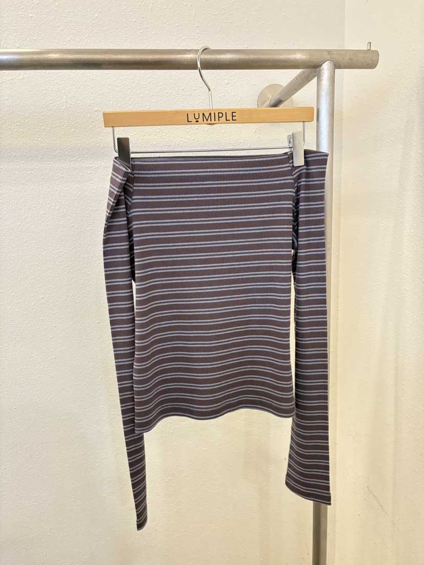 LUMIPLE韓國東大門直郵女裝新品職業人氣時尚長袖T恤露肩LUMIPLE長袖T恤