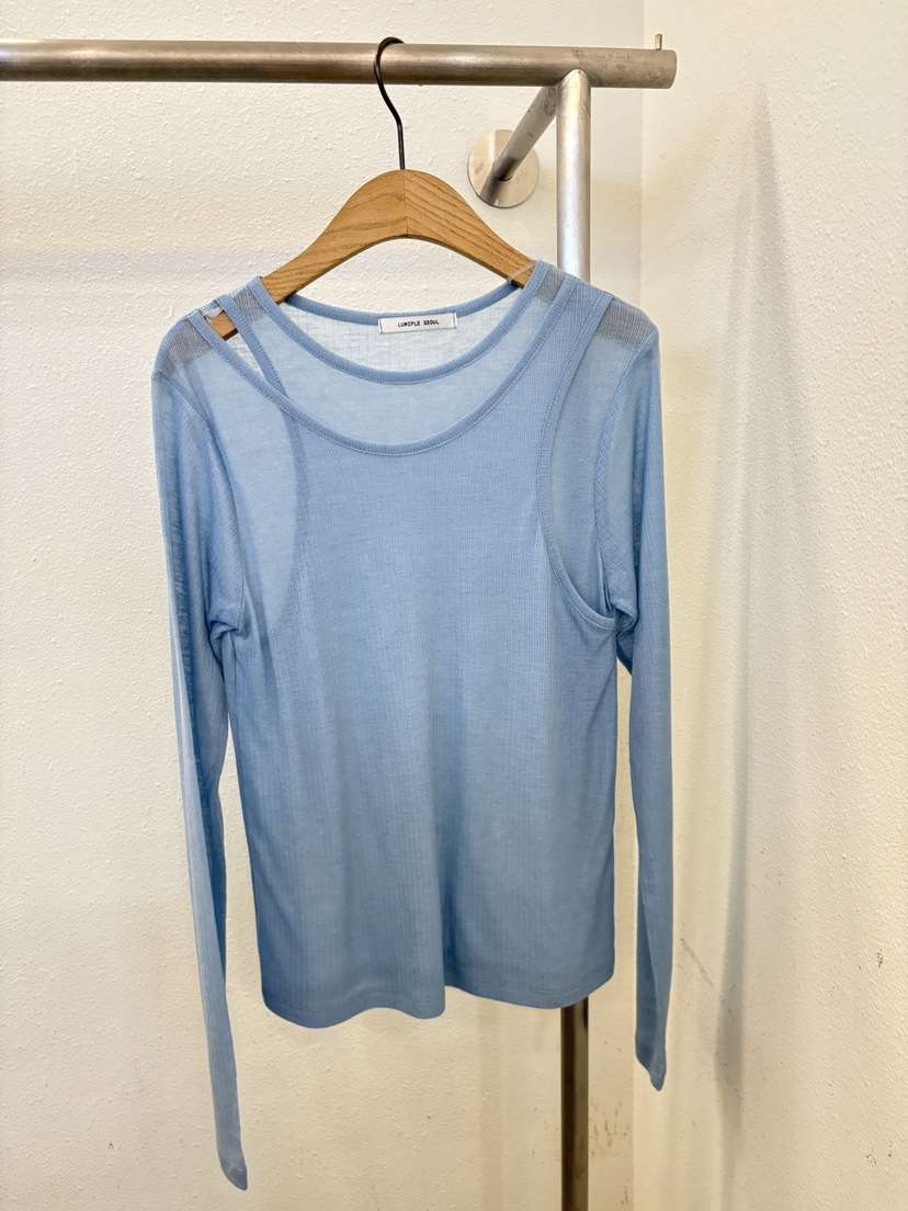 LUMIPLE韓國直郵女士新品人氣時尚熱賣休閑長袖T恤假兩件LUMIPLE長袖T恤