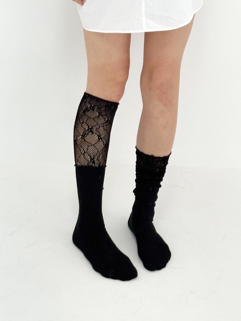 NICEALICE東大門實拍女裝新款熱賣26春夏休閑襪子蕾絲褶皺NICEALICE襪子