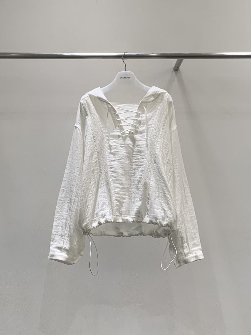 LOVE MOMENT韓國直郵女士新品人氣真品襯衫蕾絲衫蕾絲連帽LOVE MOMENT襯衫/蕾絲衫